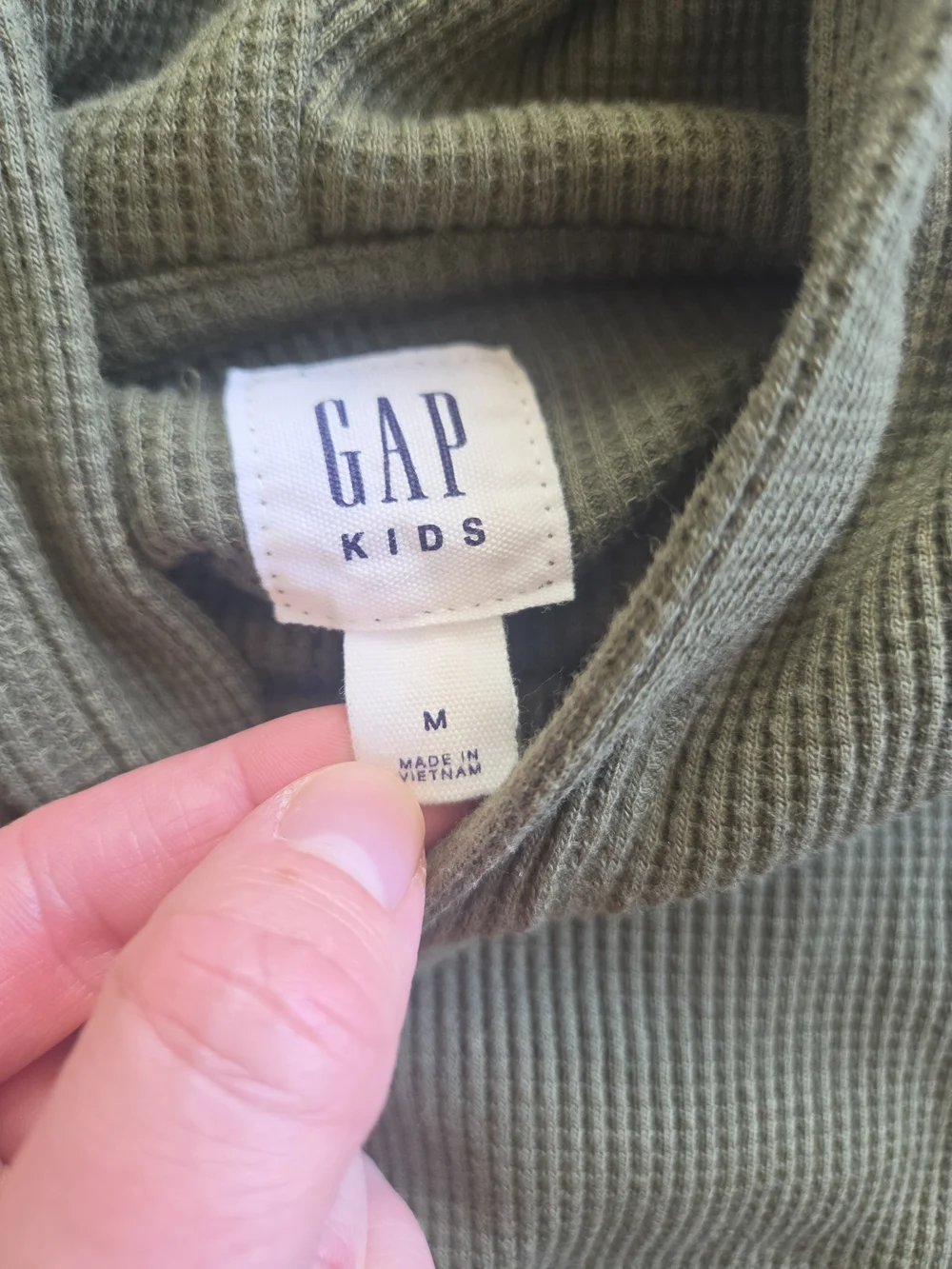 GAP Boys Green Thermal Hoodie Size M